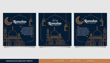 ramadan square banner for social media post illustration in flat design