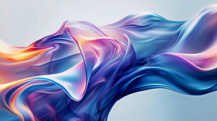 Abstract background with wavy lines. Smooth waves of liquid consistency. Generative AI