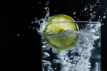 lime drop in to a glass of water