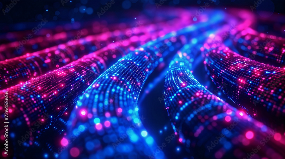 Poster abstract background glowing data cables conveying information background in the digital world. gener