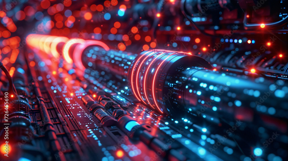 Poster abstract background glowing data cables conveying information background in the digital world. gener
