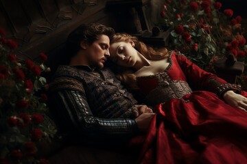 Medieval Couple in Romantic Eternal Slumber