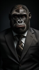 Pensive Primate in a Dark Suit