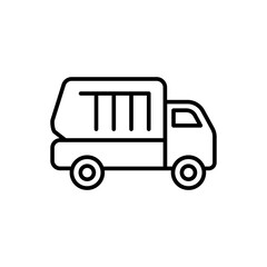 Dump truck outline icons, minimalist vector illustration ,simple transparent graphic element .Isolated on white background