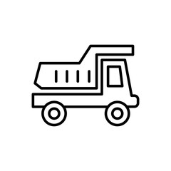 Mine truck outline icons, minimalist vector illustration ,simple transparent graphic element .Isolated on white background