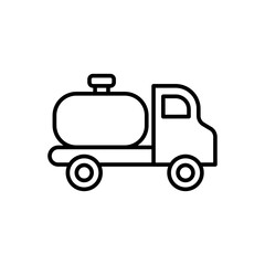 Oil truck outline icons, minimalist vector illustration ,simple transparent graphic element .Isolated on white background