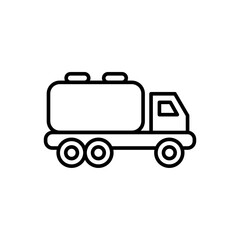 Oil truck outline icons, minimalist vector illustration ,simple transparent graphic element .Isolated on white background