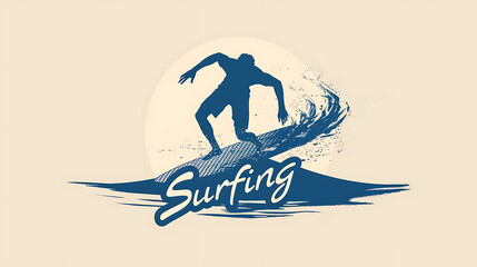 Fototapeta premium outlined logo based on the word: Surfing