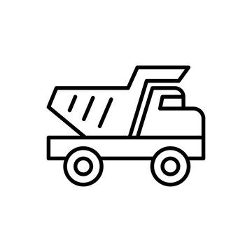 Mine truck outline icons, minimalist vector illustration ,simple transparent graphic element .Isolated on white background