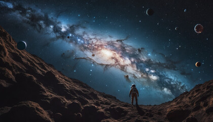 Fototapeta premium astronaut in the space