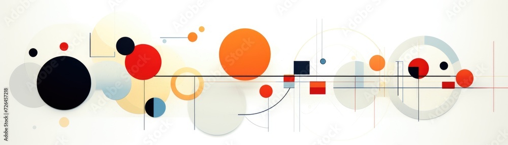 Poster banner of graphic design with simple geometric shapes. generative ai