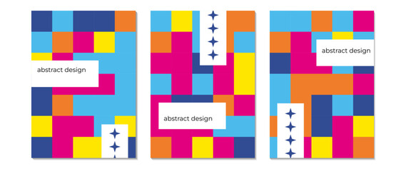 Abstract background cover vector. Modern digital wallpaper with bright colors, halftones, square shape. Futuristic landing page illustration for branding, advertising, advertising, web, poster.