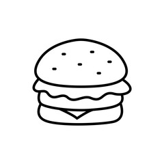 Burger outline icons, minimalist vector illustration ,simple transparent graphic element .Isolated on white background