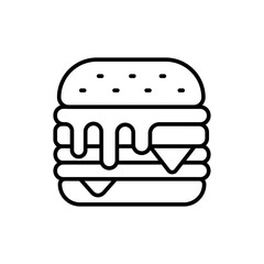 Burger outline icons, minimalist vector illustration ,simple transparent graphic element .Isolated on white background