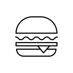 Burger outline icons, minimalist vector illustration ,simple transparent graphic element .Isolated on white background