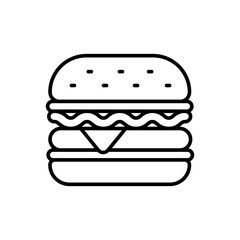 Burger outline icons, minimalist vector illustration ,simple transparent graphic element .Isolated on white background