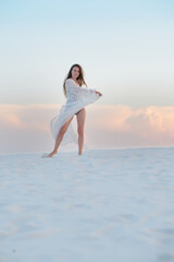 Girl on the evening beach