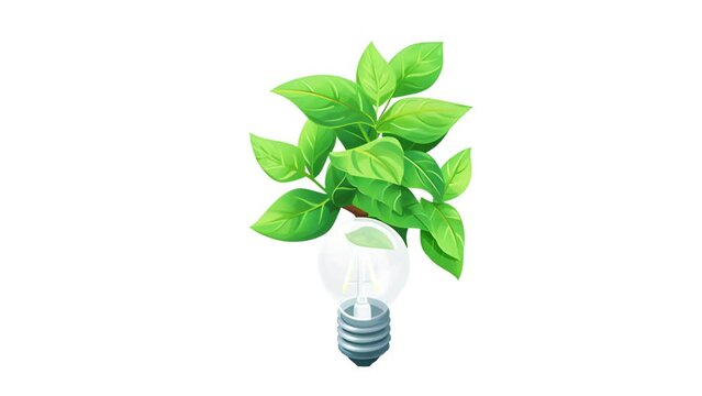 Bulb Ecology Icon of nice animated for your isometric videos easy to use with Transparent Background