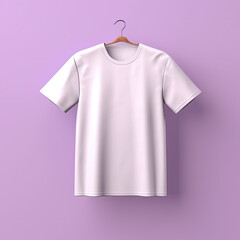 Blank White T-Shirt Against Purple Background - Generative AI