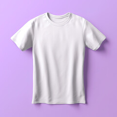 Blank White T-Shirt Against Purple Background - Generative AI