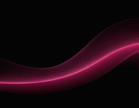 colorful abstract wave pattern with a pink color on a black background, in the style of elongated forms
