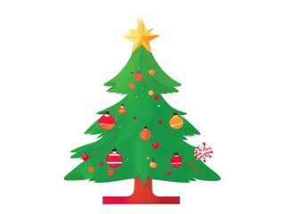 Fototapeta premium christmas tree isolated on white background