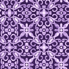 Seamless pattern with stylized ethnic pattern. Hand-drawn illustration.