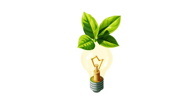 Bulb Ecology Icon of nice animated for your isometric videos easy to use with Transparent Background