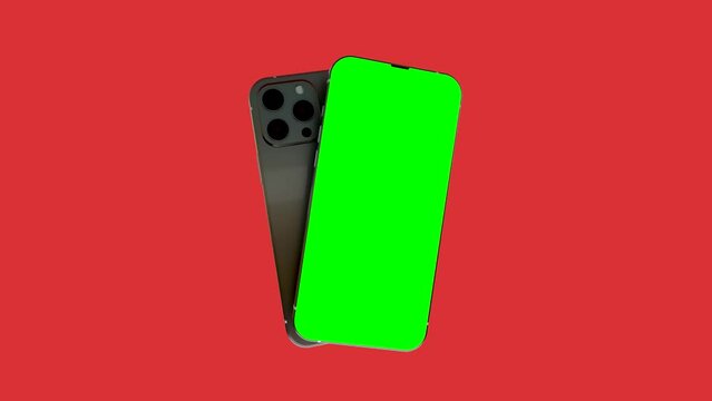 Realistic 3D CG latest new phone mockup with green screen tracking display key markers in slow angle camera movement