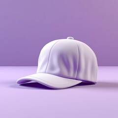 Fototapeta premium Blank White Cap on a Purple Background - Generative AI