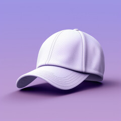 Fototapeta premium Blank White Cap on a Purple Background - Generative AI