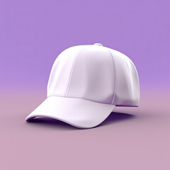 Fototapeta premium Blank White Cap on a Purple Background - Generative AI