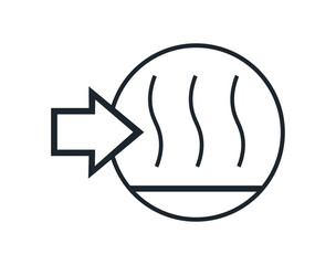 Return flow of heat carrier symbol
