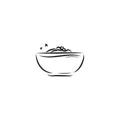 Bowl of cereal hand drawn flat vector icon design