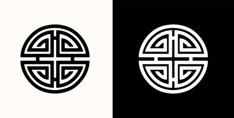 Trendy logo design in asian style. Vector icon symbol.