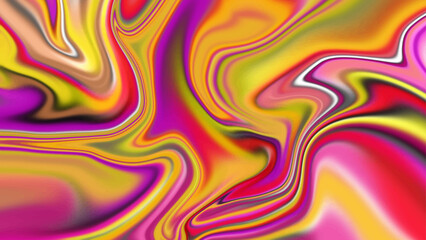 Obraz premium Abstract fluid art background bright colors. Blur image of blue-pink-yellow light, Psychedelic multicolored patterns background. Photo macro shot of soap bubbles.
