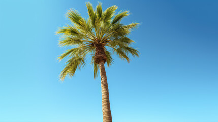 Palm Tree Under the Azure Sky - Generative AI