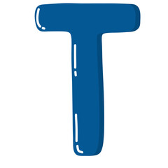 Blue letter t illustration 