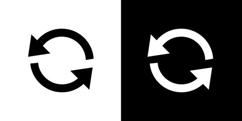 Circle arrow icon. Arrows. Black icon. Black lines