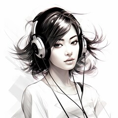 woman listening to music