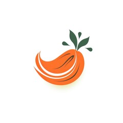 Simple graphic logo of papaya on white background.