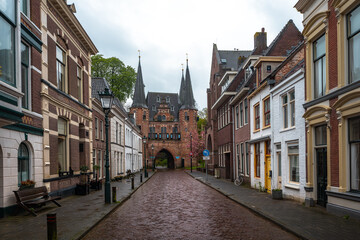 Fototapeta na wymiar Old city gate Cellebroederspoort in Kampen, Overjissel province, Netherlands