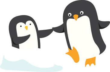illustration of isolated cartoon penguin vector