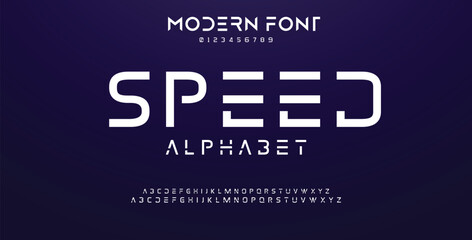 Abstract minimal modern alphabet fonts. Typography technology electronic digital music future creative font. vector illustration eps 10 - obrazy, fototapety, plakaty