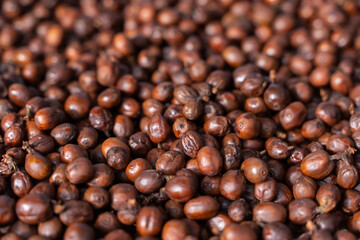 Drying coffee cherry in the sun