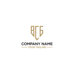 The logo has a legal theme concept with a minimalist design in the form of a shield with the words BCG, suitable for personal branding logos as well as legal lawyers