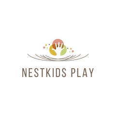 Nest kids play logo design concept idea
