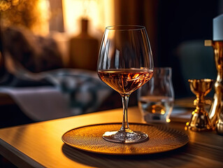 Obraz premium Enjoying a Glass of Wine in an Elegant Venue - Generative AI