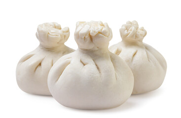 Khinkali close-up on a white. Isolated