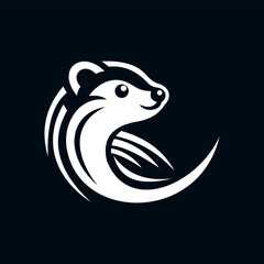 weasel logo design in a simple and elegant style